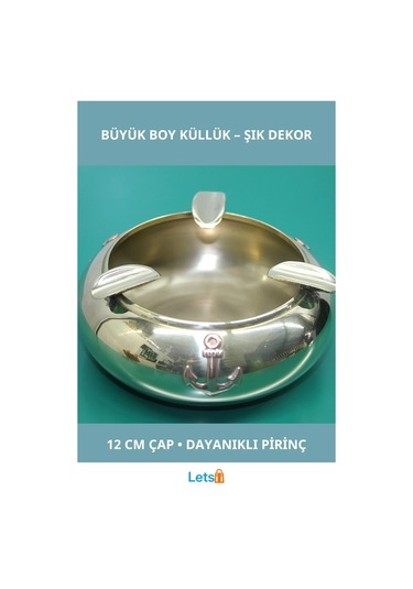 Büyük Boy Pirinç Küllük 12 Cm Şık Tasarım