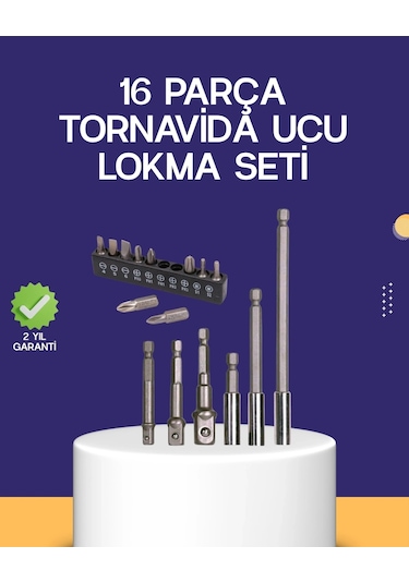 Buğz 16 Parça Bits Ve Adaptör Seti Vidalama Tamir Bakım Seti