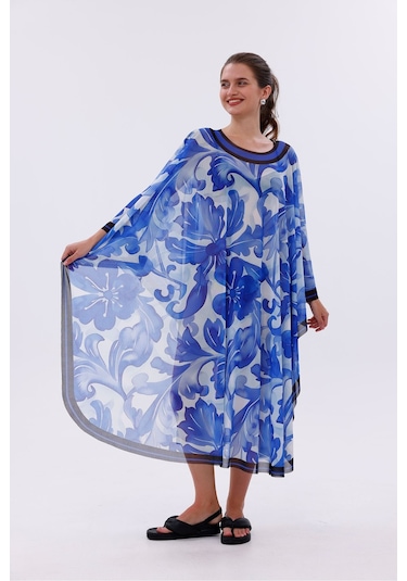 Tarzını Seç Kimono Pareo - Tesettür Pareo - Akdeniz Model 240x135 Cm Çok Renkli