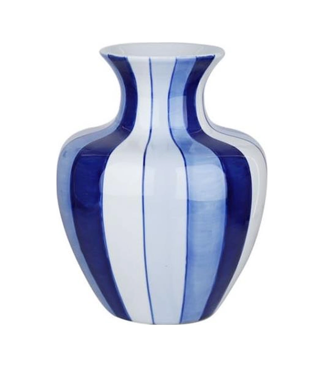 Lucky Art Mavi&beyaz Boğumlu Vazo 23 Cm