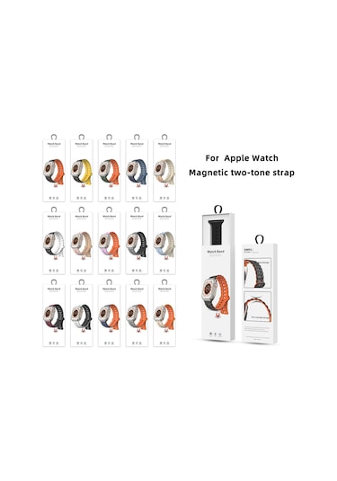 iOS Uyumlu Watch Serisi 2 42mmreverse Teple İçin İki Renkli Manyetik Silikon Saat Bandı