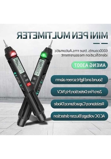 Besthome1 Aneng A3007 Kalem Multimetre: 6000 Sayım, Lcd, Ncv, Otomatik Kapanma, Voltaj, Akım, Direnç, Kapasitans, Diyot, Sürekl