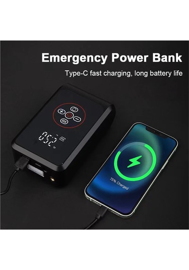 Jialan Taşınabilir Şişirme Pompası Hava Kompresörü Led Büyük