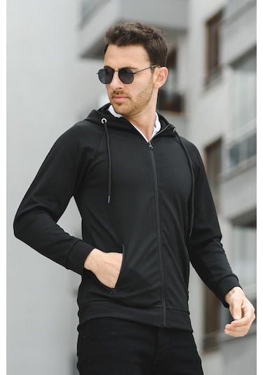 Oksit Yveh Micro İnterlok Kapüşonlu Fermuarlı Hırka Sweatshirt