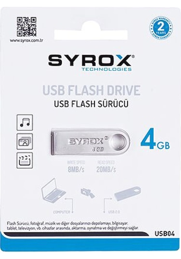 Syrox SYX-USB4 4 GB USB 2.0 Flash Bellek