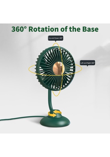 Taşınabilir Mini Araba Fanı Düşük Gürültülü Güçlü Sessiz Fan 3 Hız Ayarları 360 Derece Döndürme Ar Ev / Ofis / Vantilatör 53042836
