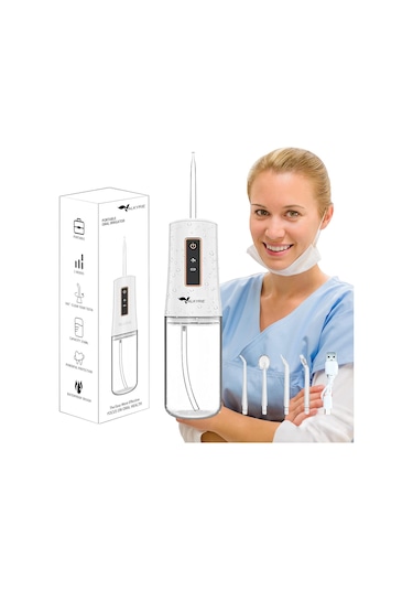 Valkyrie Şarj Edilebilir Taşınabilir Ağız Duşu Diş Protez Bakım 4 Başlıklı Sessiz Çalışma