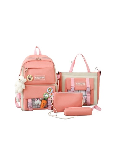 Sevimli Kore Tarzı Kız Öğrenciler İçin Harajuku Desenli Ortaokul Ve İlkokul Sırt Çantası, Okul Çantası Modelleri MAvi