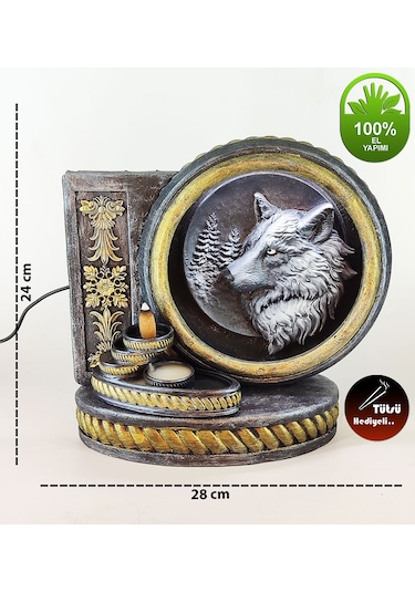 Barok Halka Kurt Tasarımı Metalik Geri Akış Tütsülük Işıklı