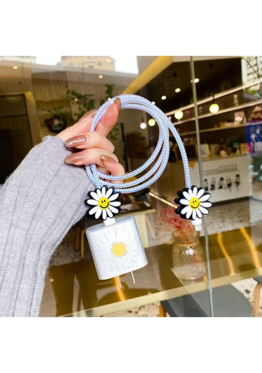 18w/20w Uyumlu Papatya Şarj Aleti Koruyucu Şarj Kablosu Örme Aparatlı Koruyucu Toparlayıcı İthalatçı