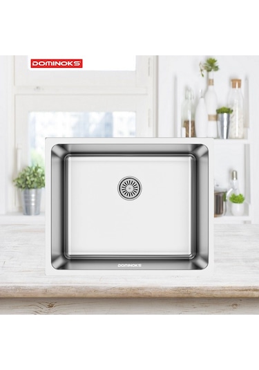 Dominoks Biga 50 Tek Göz Polisajlı Krom Eviye