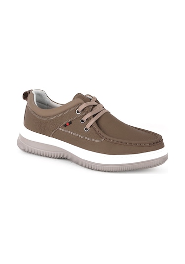 Lbr H1064 Erkek Deri Casual Ayakkabı Khv-gri Kum-beyaz
