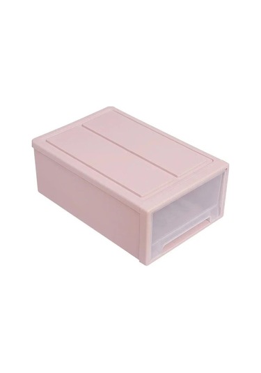 Ev Yorgan Saklama Çekmecesi İstiflenebilir Şeffaf Gardırop Düzenleyici Ev Tipi Dolap Saklama Kutusu Plastik Masaüstü Çeşitli Eşya Kutuları Pembe Pembe