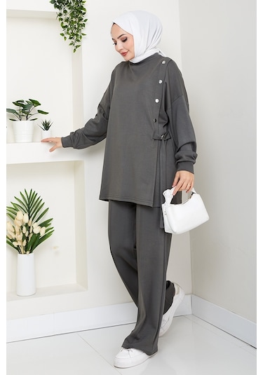 Çıtçıt Detaylı Oysho İkili Takım 1624 - Haki Haki