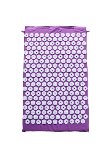 Mor Akupresür Mat, Yastık Ve Çantalı 3'lü Set - Kas Gevşetimi, Boyun Ve Bel Ağrısı Alatı Mor Mor