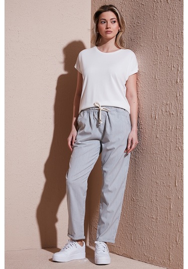 Fashion Friends Bayan Pantolon 25y0344k1 Gri Gri Fashion Friends Bayan Pantolon 25y0344k1 Gri Gri