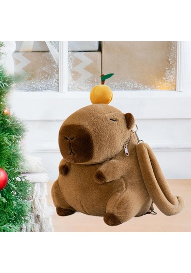 Suntek Capybara Sırt Çantası Günlük Sevimli Omuz Turuncu