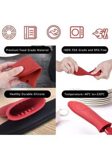 Fastbuy Silikon Tencere Altlığı Isı Korumalı Demir Tava Sapı Kızartma Tavası Süpürgesi