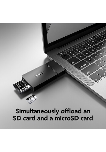 Lexar Usb 3.2 Gen1 255mb/sn Çift Yuvalı Microsd/sd Kart Okuyucu Lrw360u