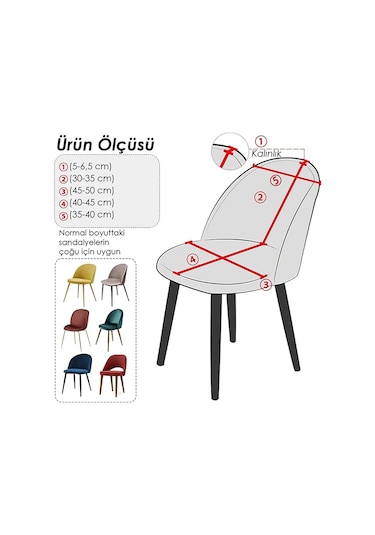 StarMall Jakarlı Kumaş İlmek Desen Oval Sandalye Kılıfı, Lastikli, Yıkanabilir, Esnek Sandalye Örtüsü 1 Adet Gri