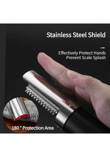 Kablosuz Taşınabilir Elektrikli Balık Ölçekleyici Usb Şarjlı Balık Ölçekleyici, B Beyaz