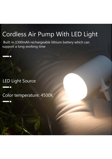Geeksen Usb Şarjlı Taşınabilir Hızlı Şişirme Pompası, 3 Nozul Ve Led Işıklı, Şişme Yatak, Havuz Oyuncakları İçin