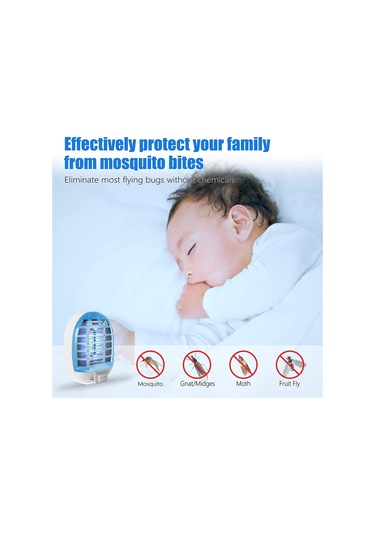 Youmex 20-50 M² Abs Elektrikli Moskit Öldürücü Lambası, 1w Güç, Beyaz/mavi, Ce Rohs Sertifikalı, 2 Adet Hediye Kutusu