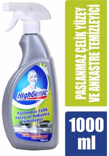 HighGenic Paslanmaz Çelik Yüzey ve Ankastre Temizleyici 1000 ml