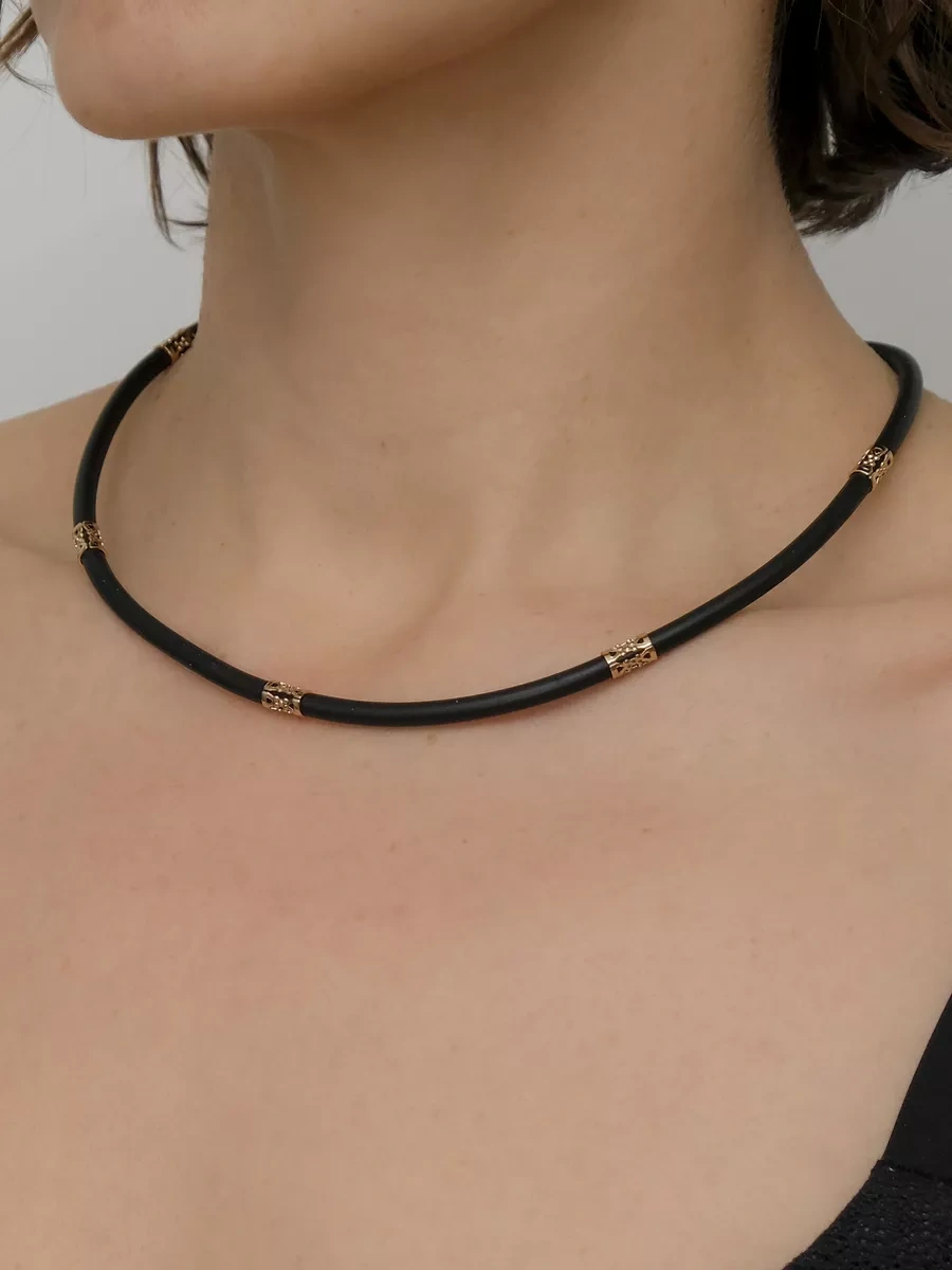 Xuping Siyah Choker Ve Gaytan Bilezik 206104630 Siyah