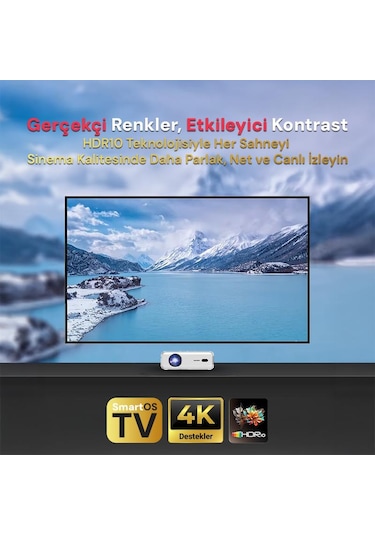 Vankyo Aurzen D1 Smart Tv 4k Destekli Projeksiyon Cihazı +hdr10+auto Focus+auto Keystone+6g Wifi+6.1bt+dolby Ses Sistemi - Ps5/ps4/xbox