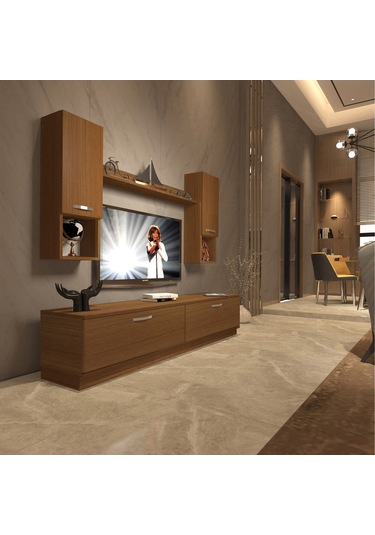 Decoraktiv Eko 5dab Mdf Std Tv Ünitesi Tv Sehpası Ceviz