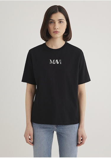 Mavi - Mavi Logo Baskılı Siyah Tişört 1611594-900 Siyah