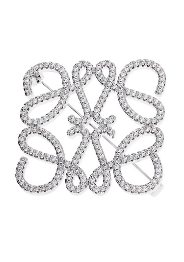 Kadın Love Model Taşlı Broş Gümüş