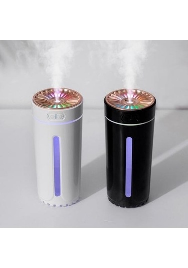 Novahub Taşınabilir Araba Hava Nemlendirici Siyah - 2 Renkli Işık Modu - 300ml Su Kapasitesi