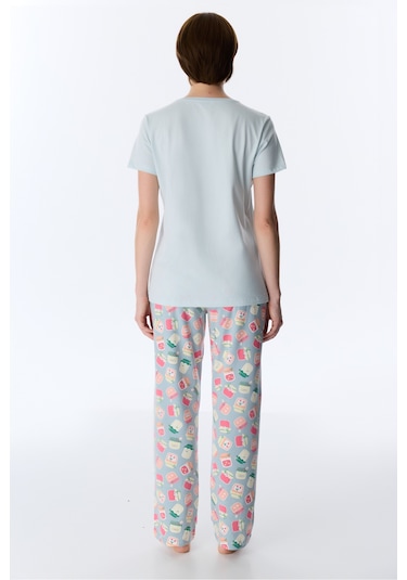 Penti Açık Mavi Sweet Breakfast Pantolon Pijama Takımı