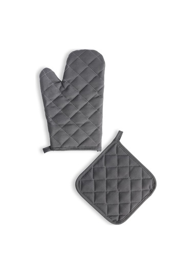 Yanmaz Fırın Eldiveni Ve Fırın Tutacağı 1 Eldiven 1 Tutacak Füme