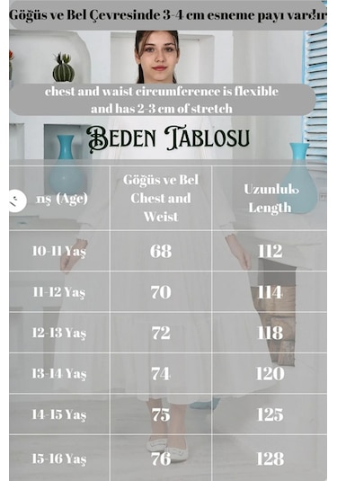 Kız Çocuk Uzun Boydan Pliseli Pamuklu Şifon Uzun Elbise SOMON