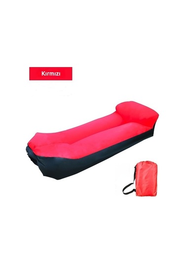 Novahub Şişme Koltuk, Baş Destekli Tek Kişilik Hava Yatağı Kamp Ve Açık Hava Etkinlikleri İçin Taşınabilir Kırmızı Kırmızı