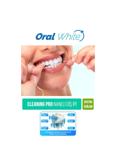 Oral White Cleaning Pro Diş İpi Naneli 50 M