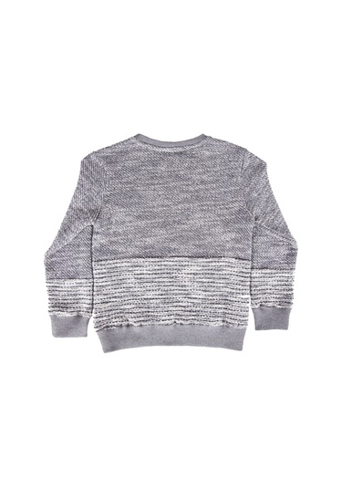 Ozmoz Logo Nakışlı Özel Örgü Organik Sweatshirt 001 Gri