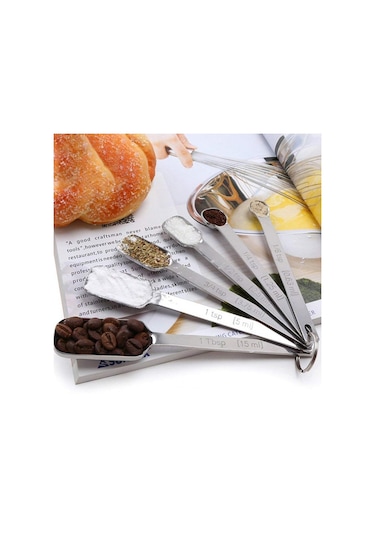 Sones 6'sı 1 Arada Kare Başlı Paslanmaz Çelik Ölçüm Kaşığı Seti Basit Kavrulmuş Kahve Ölçüm Kaşığı
