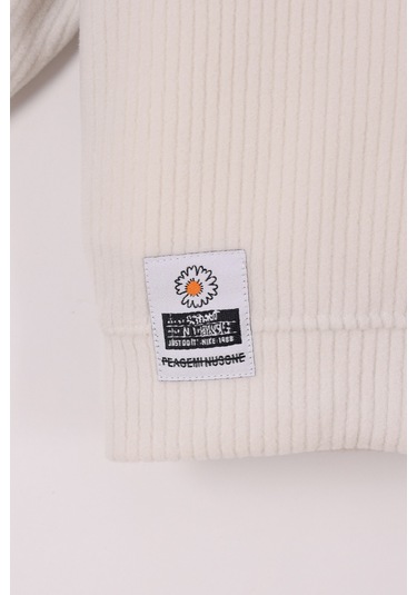 Monox Kız Çocuk Çiçek Baskılı İpli Şeritli Pantolon Fitilli Polar Takım Taş