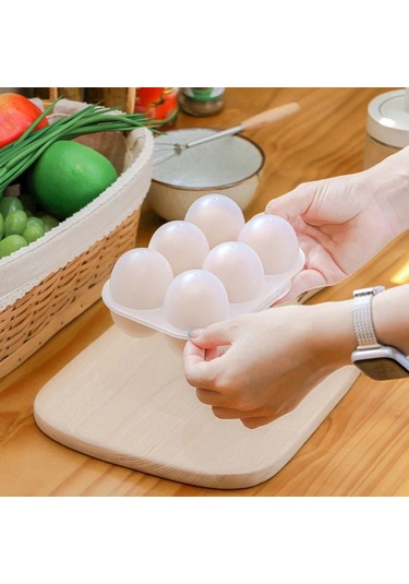 2 Gözlü 6 Gözlü Saklama Kutusu Şeffaf Yumurta Tepsisi Taşınabilir Yumurta Kartonu Kamp 2 Izgara