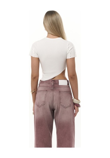 Norris Asimetrik Ekru Crop Ekru