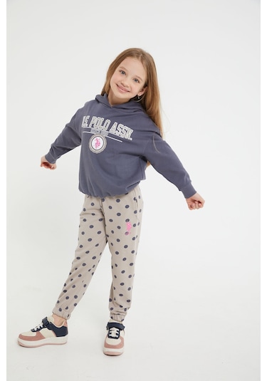 U.S. Polo Assn Lisanslı Antrasit Kız Çocuk Lastik Detaylı Eşofman Takım Antrasit