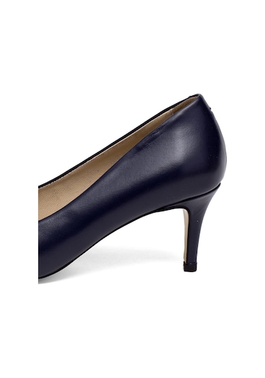 Elit Selestia Kadın Hakiki Deri Stiletto Lacivert Lacivert