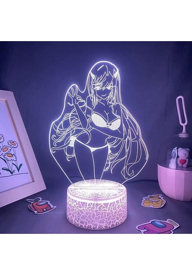 Szypzstore Darling In The Franxx Anime 3d Erkek Için Gece Lambası 16 Renk Kız Odası Dekoru Illusion Led Lamba Usb Manga Darling In The Franxx Şekil Uygun Çocuk Hayranları Noel Hediyeleri Fptswt Siyah