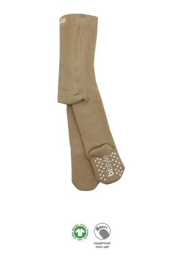 Tekli Kaymaz Mix Havlu Külotlu Çorap 50501 Bej Çok Renkli