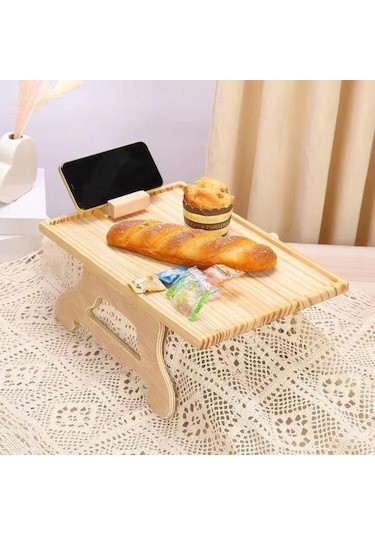 Kanepe Masası Çok Fonksiyonlu Kullanışlı Kanepe Tepsisi Ev İçin Telefon Tutuculu Katlanabilir Kanepe Masa Tepsisi 35 X 25 X 15 Cm