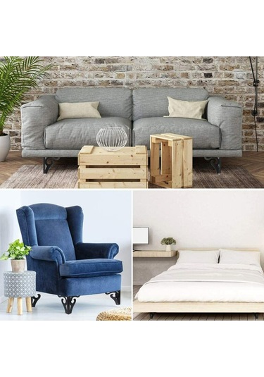 Üçgen Saç Tokası Tasarım Mobilya Ayakları, Krom Kaplamalı Ağır Hizmet Tipi Demir Destekler, Kaymaz Tasarımlı, Kanepeler Ve Dolaplar İçin Kolay Kurulum, 4'lü Set Diğer